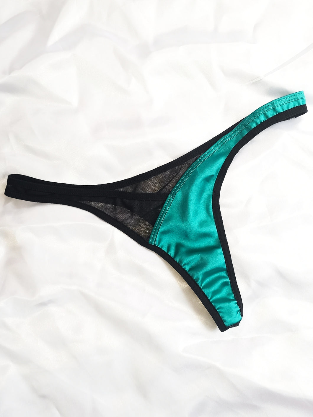 Green Satin Mallatex Panty